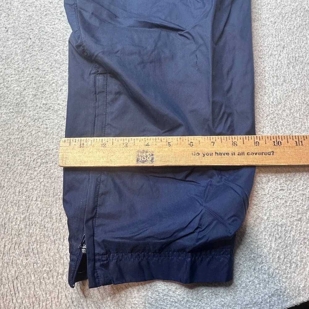 Vintage Nike Pants Boys L 12-14 Windbreaker Navy Blue Embroidered Logo Zip Ankle